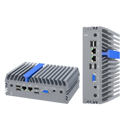 N100 Mini Computer 2 Lan 2 USB 2.0 VESA Mount Linux Mini Pc per la programmazione