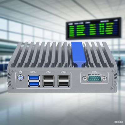 Mini PC industriale senza ventola per chiosco con triplo display COM RS232